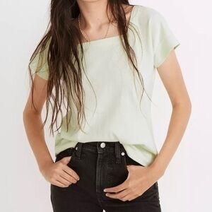 New Madewell Knit Square Neck Top XS Palest Willow